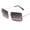 Womens Rectangle Sunglasses Vintage Shades Clear Lens Eyewears Gradient Rimless Square Sun Glasses Female Gafas  vendors