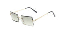 Womens Rectangle Sunglasses Vintage Shades Clear Lens Eyewears Gradient Rimless Square Sun Glasses Female Gafas  vendors