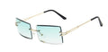 Womens Rectangle Sunglasses Vintage Shades Clear Lens Eyewears Gradient Rimless Square Sun Glasses Female Gafas  vendors