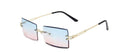 Womens Rectangle Sunglasses Vintage Shades Clear Lens Eyewears Gradient Rimless Square Sun Glasses Female Gafas  vendors