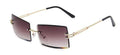 Womens Rectangle Sunglasses Vintage Shades Clear Lens Eyewears Gradient Rimless Square Sun Glasses Female Gafas  vendors