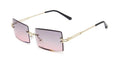 Womens Rectangle Sunglasses Vintage Shades Clear Lens Eyewears Gradient Rimless Square Sun Glasses Female Gafas  vendors