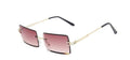 Womens Rectangle Sunglasses Vintage Shades Clear Lens Eyewears Gradient Rimless Square Sun Glasses Female Gafas  vendors