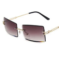 Womens Rectangle Sunglasses Vintage Shades Clear Lens Eyewears Gradient Rimless Square Sun Glasses Female Gafas  vendors