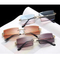 Womens Rectangle Sunglasses Vintage Shades Clear Lens Eyewears Gradient Rimless Square Sun Glasses Female Gafas  vendors
