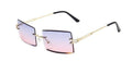 Womens Rectangle Sunglasses Vintage Shades Clear Lens Eyewears Gradient Rimless Square Sun Glasses Female Gafas  vendors