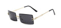 Womens Rectangle Sunglasses Vintage Shades Clear Lens Eyewears Gradient Rimless Square Sun Glasses Female Gafas  vendors