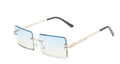 Womens Rectangle Sunglasses Vintage Shades Clear Lens Eyewears Gradient Rimless Square Sun Glasses Female Gafas  vendors