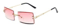 Womens Rectangle Sunglasses Vintage Shades Clear Lens Eyewears Gradient Rimless Square Sun Glasses Female Gafas  vendors