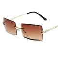 Womens Rectangle Sunglasses Vintage Shades Clear Lens Eyewears Gradient Rimless Square Sun Glasses Female Gafas  vendors