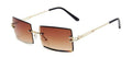 Womens Rectangle Sunglasses Vintage Shades Clear Lens Eyewears Gradient Rimless Square Sun Glasses Female Gafas  vendors