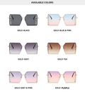 Oversized Rimless Square Diamond Sunglasses Women Glasses UV400