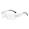 New Y2K WrapAround Sunglasses Women 2000'S Sun Glasses One Piece Punk Sun Goggles Men Shades Eyewear
