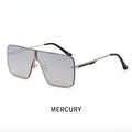 Oversized Sunglasses Men Luxury Brand Designer One Piece Mental Frame Square Sun Glasses For Man Vintage Lentes