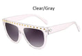 luxury Oversized diamond sunglasses Women fashion unique big frame Glasses Eyewear Clear lens Trend sunglasses lady Glasses