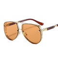 New Hollow Pattern Oval Sunglasses Men Women Luxury Trend Brand Designer Metal Alloy Frame All Fitness Sun Glasses UV400